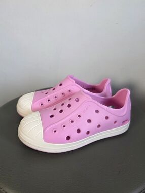 Crocs Kids Pink Slip On Sneakers C12 Lightweight Comfort Shoes Rubber Casual
